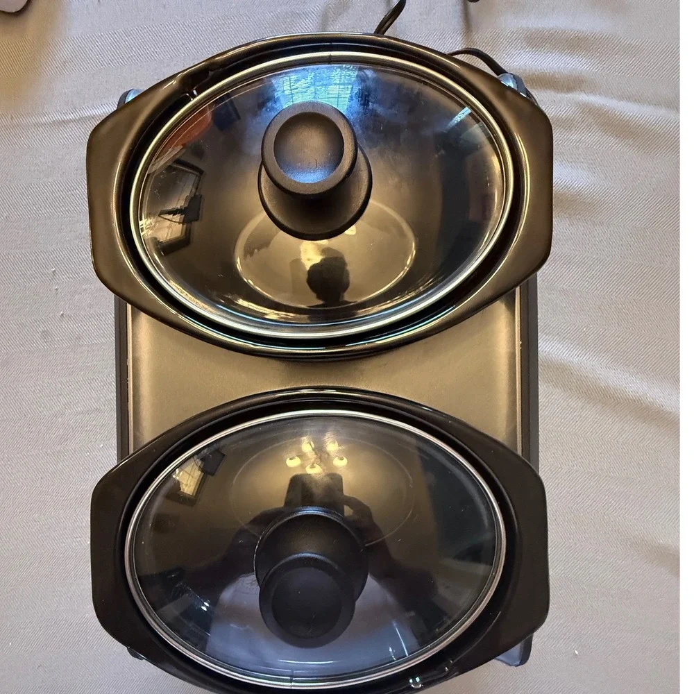 Crock-Pot Hook Up Connectable Entertaining System Double 1 Qt Slow Cooker Black